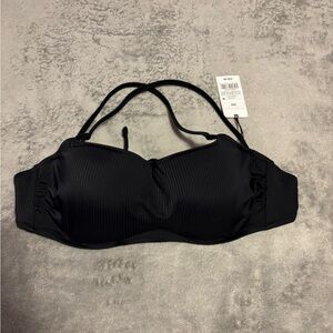 Shade & Shore Black Ribbed Bra